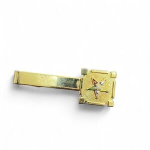 Gold tie clip with masonic